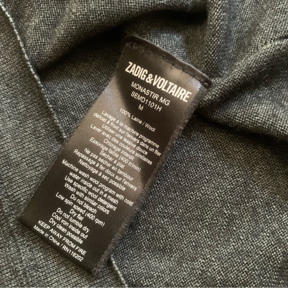 Zadig & Voiltaire Henley Neck Monastir Sweater Size M - Picture 14 of 16